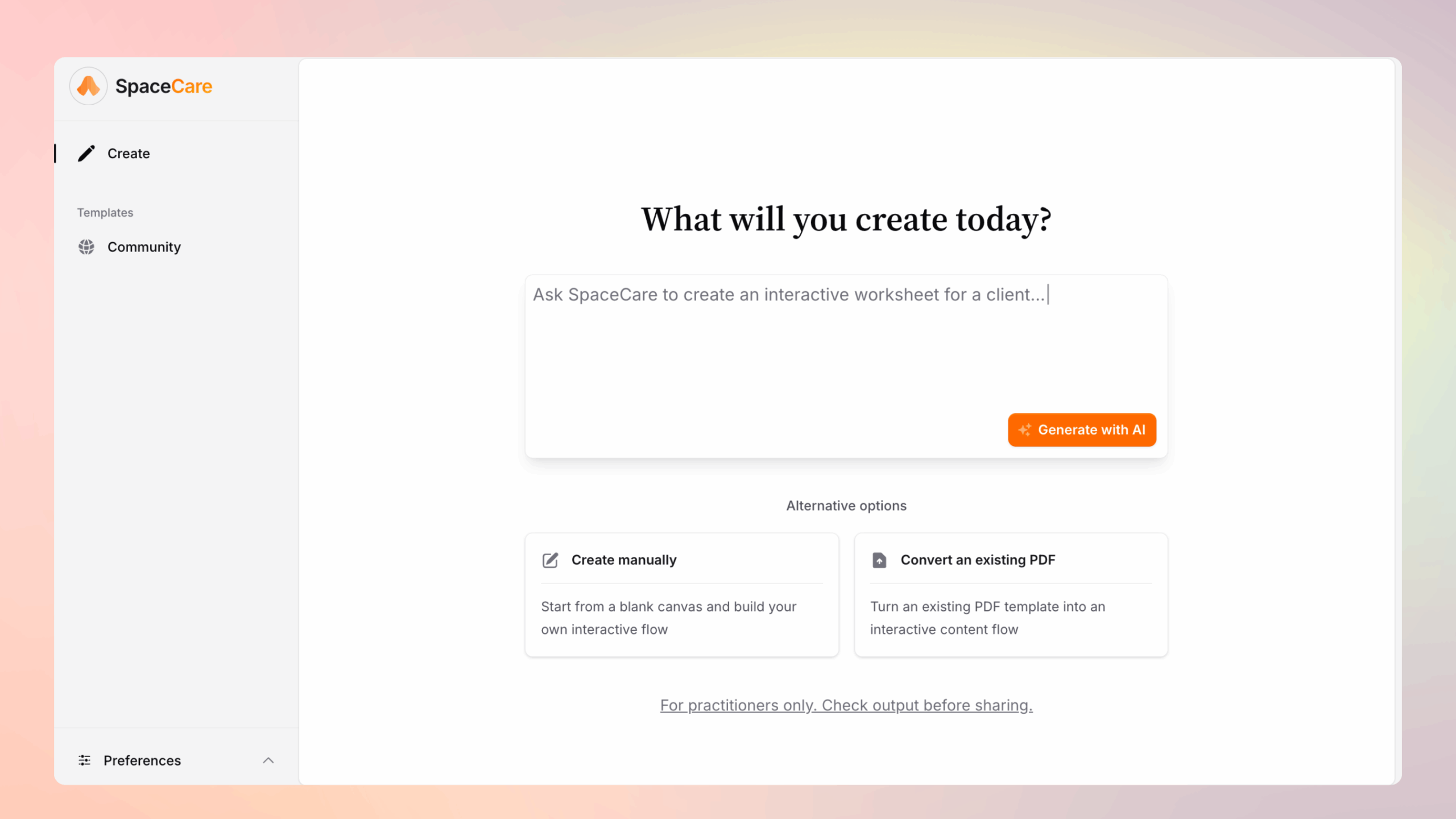 Create a new template with AI support - Editor